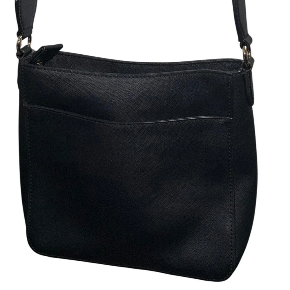 Michael Kors Crossbody Bag Medium Black Excellent Leather W| Tan Strap